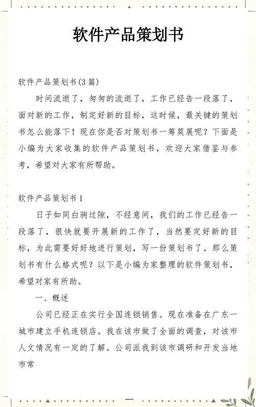 软件产品策划书精选
